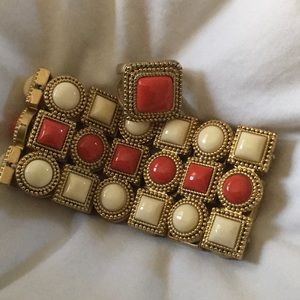 Lia Sophia matching stretch bracelet/ring set